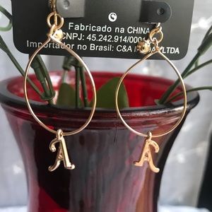 4 For $20 Gold Clip On Letter A Earrings
